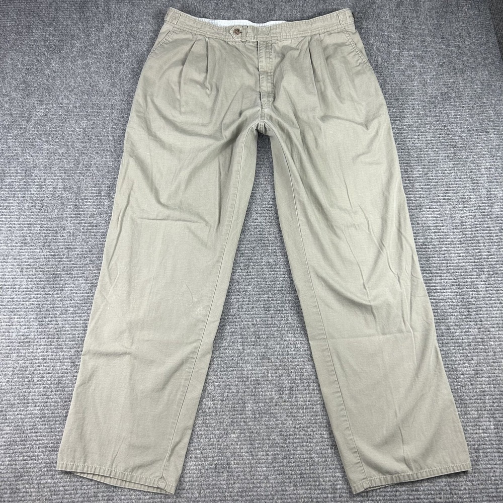Gant Salty Dog Mens 38x32 Khaki Pant Relaxed Fit Casual Trouser Adjustable Waist
